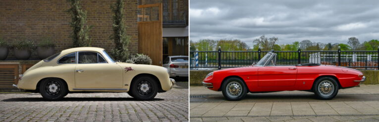 Alfa Romeo, Spider, Alfa Romeo Spider, Duetto, Pininfarina, head to head, Porsche, 356, Porsche 356, Porsche 356B, Italian car, German car, turbo, motoring, automotive, sports car, classic car, car and classic, carandclassic.co.uk, carandclassic.com, retro, classic Alfa Romeo for sale, classic Porsche for sale
