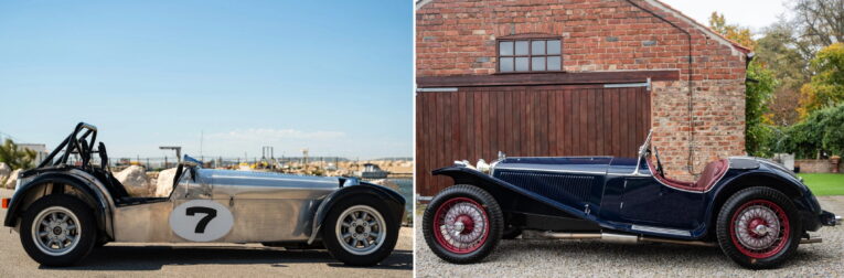 Caterham, Seven, Caterham Super Seven, Caterham 7, Riley, Nine, Special, Riley Nine MPH Special, head to head, British car, sports car, motoring, automotive, sports car, classic car, car and classic, carandclassic.co.uk, carandclassic.com, retro, classic Caterham for sale, Riley for sale, classic roadster for sale, classic British roadster