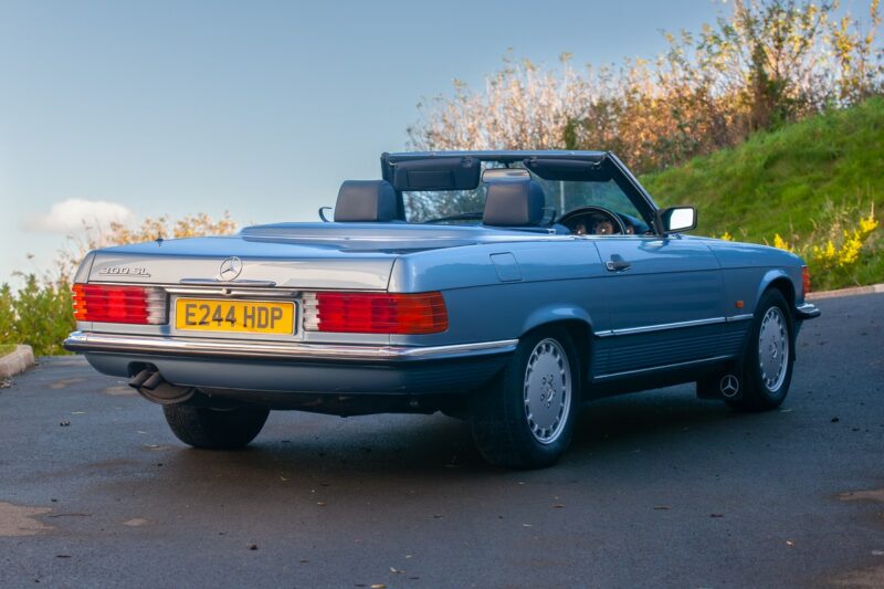 Blue Mercedes R107 