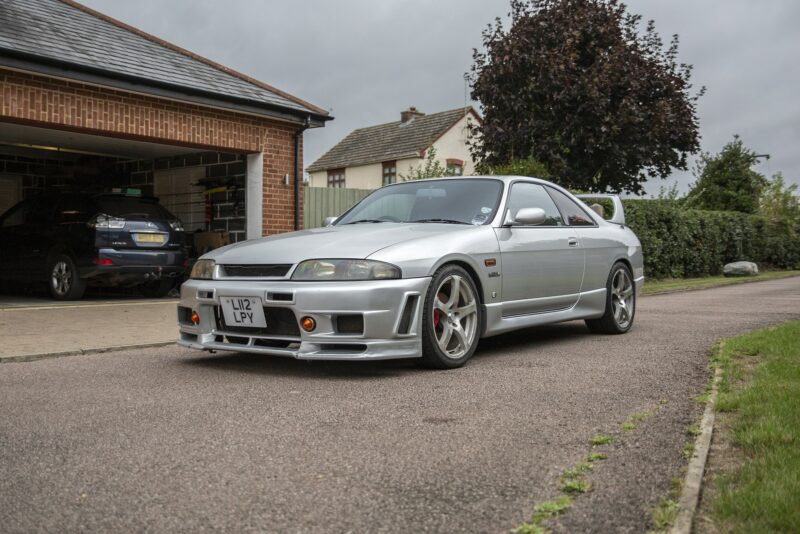Silver Nissan Skyline GTR R34